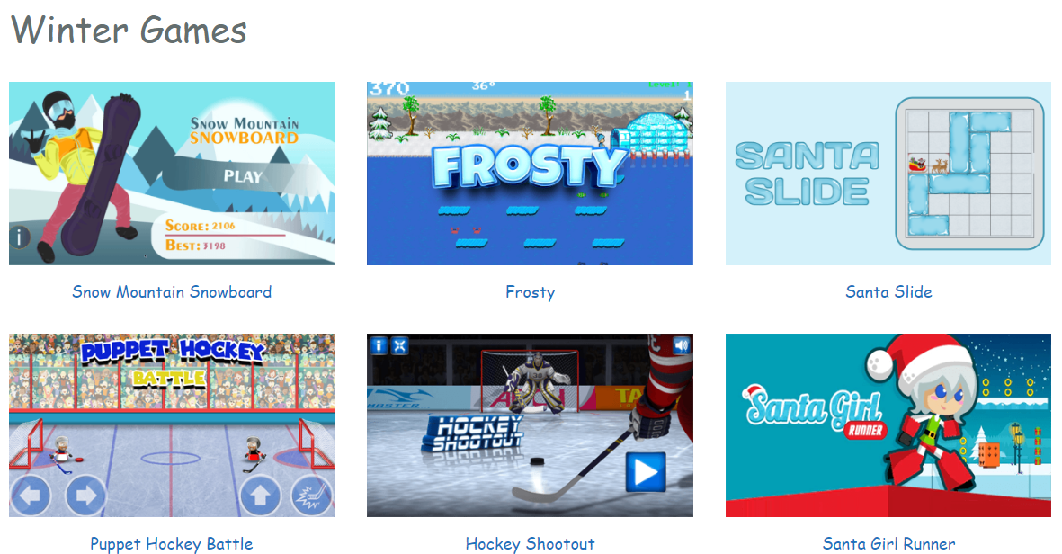 Winter safekidgames
